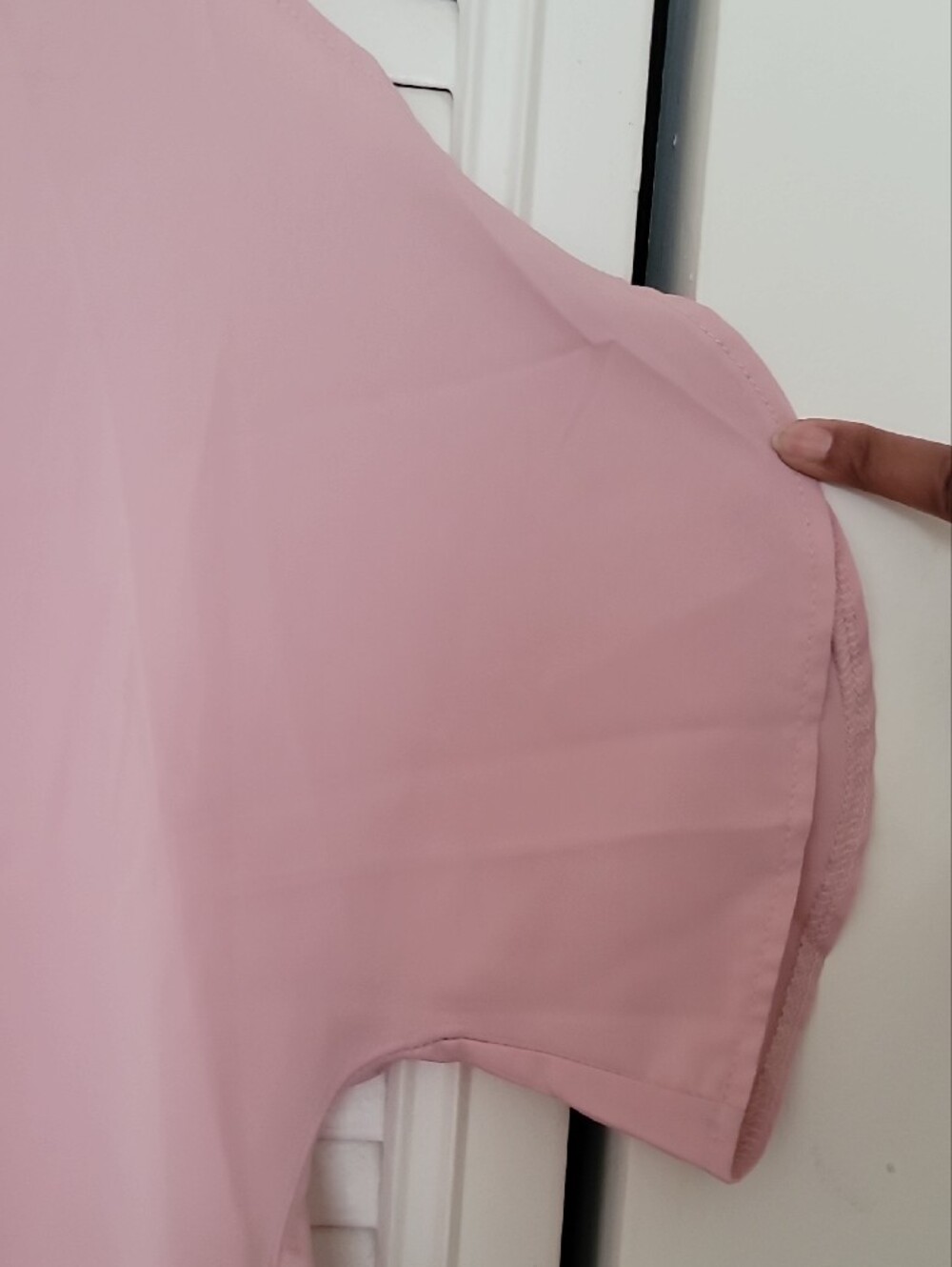 Women’s Pink Split-Neck Blouse - Picture 4 of 11